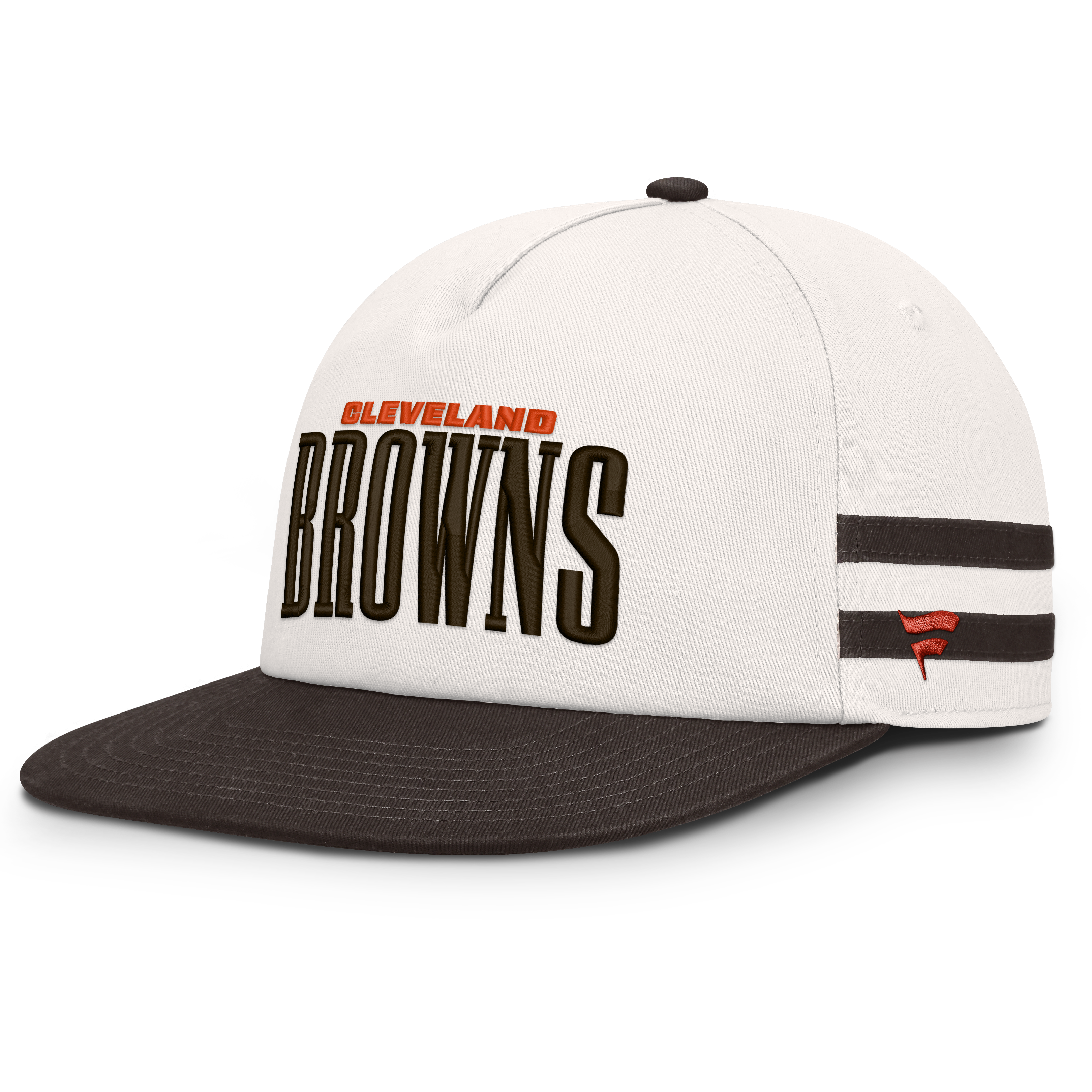 Men's Fanatics Cream/Brown Cleveland Browns Heritage Doubleback Golfer Adjustable Hat