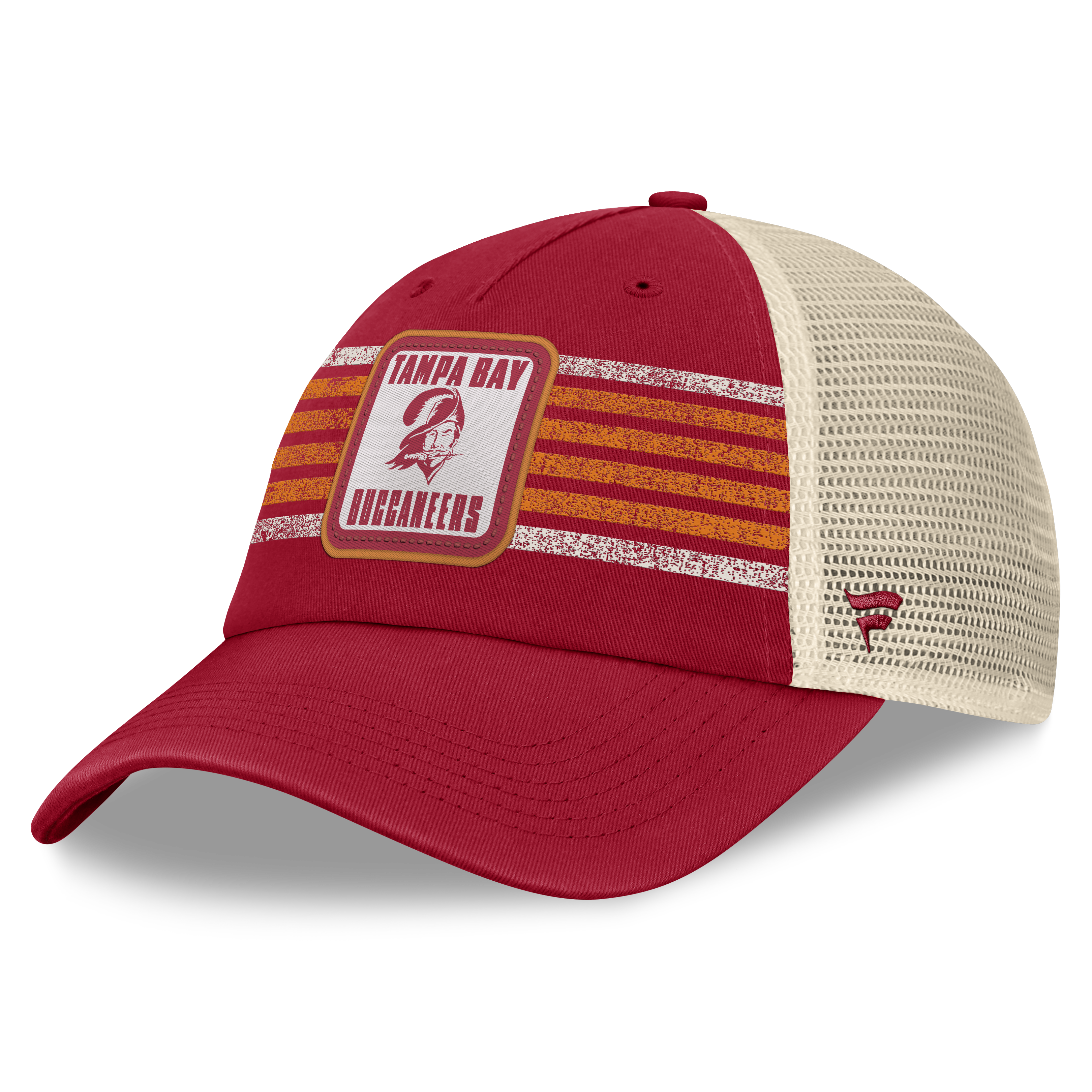Men's Fanatics  Red Tampa Bay Buccaneers Heritage Logo Waggle Unstructured Trucker Hat