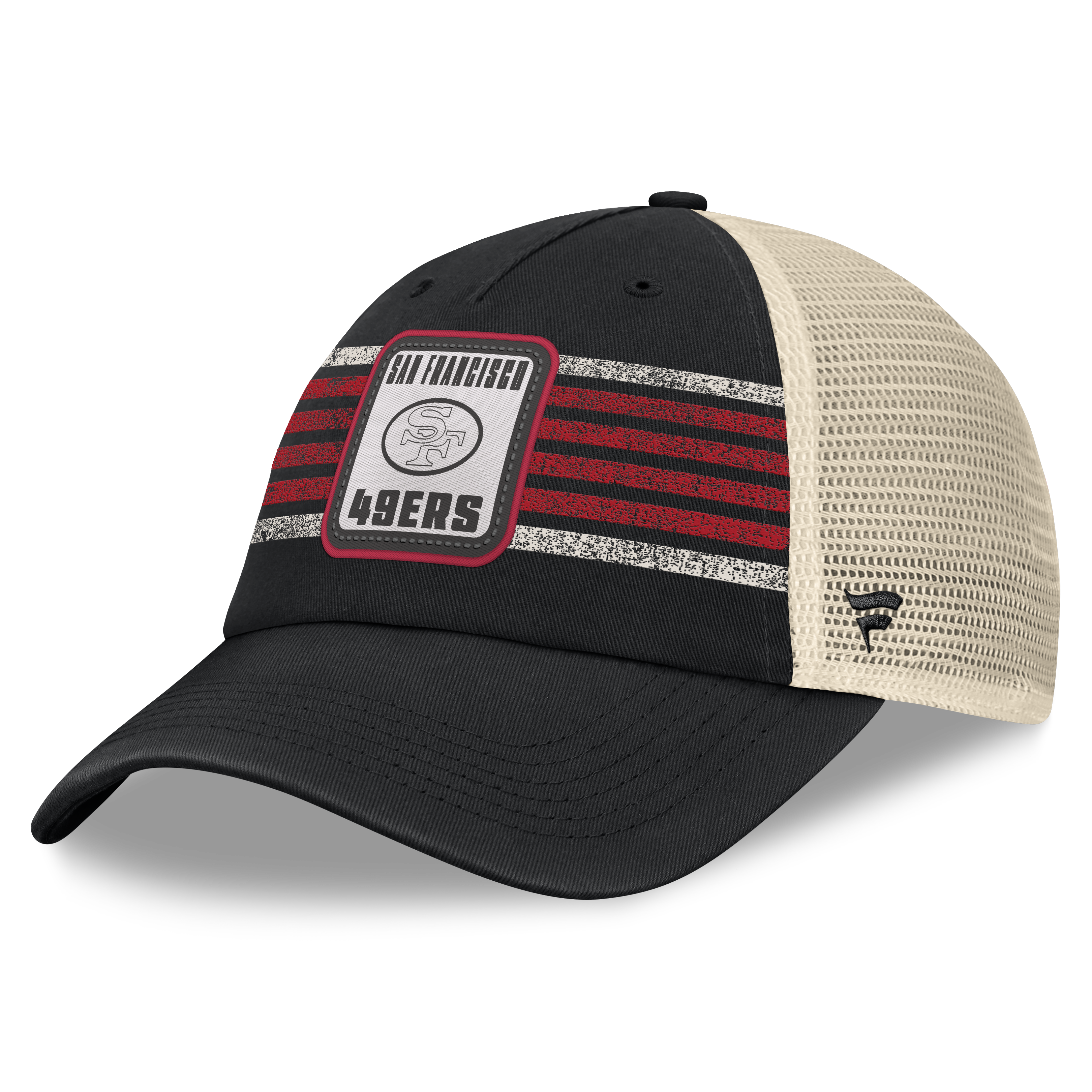 Men's Fanatics  Black San Francisco 49ers Heritage Logo Waggle Unstructured Trucker Hat
