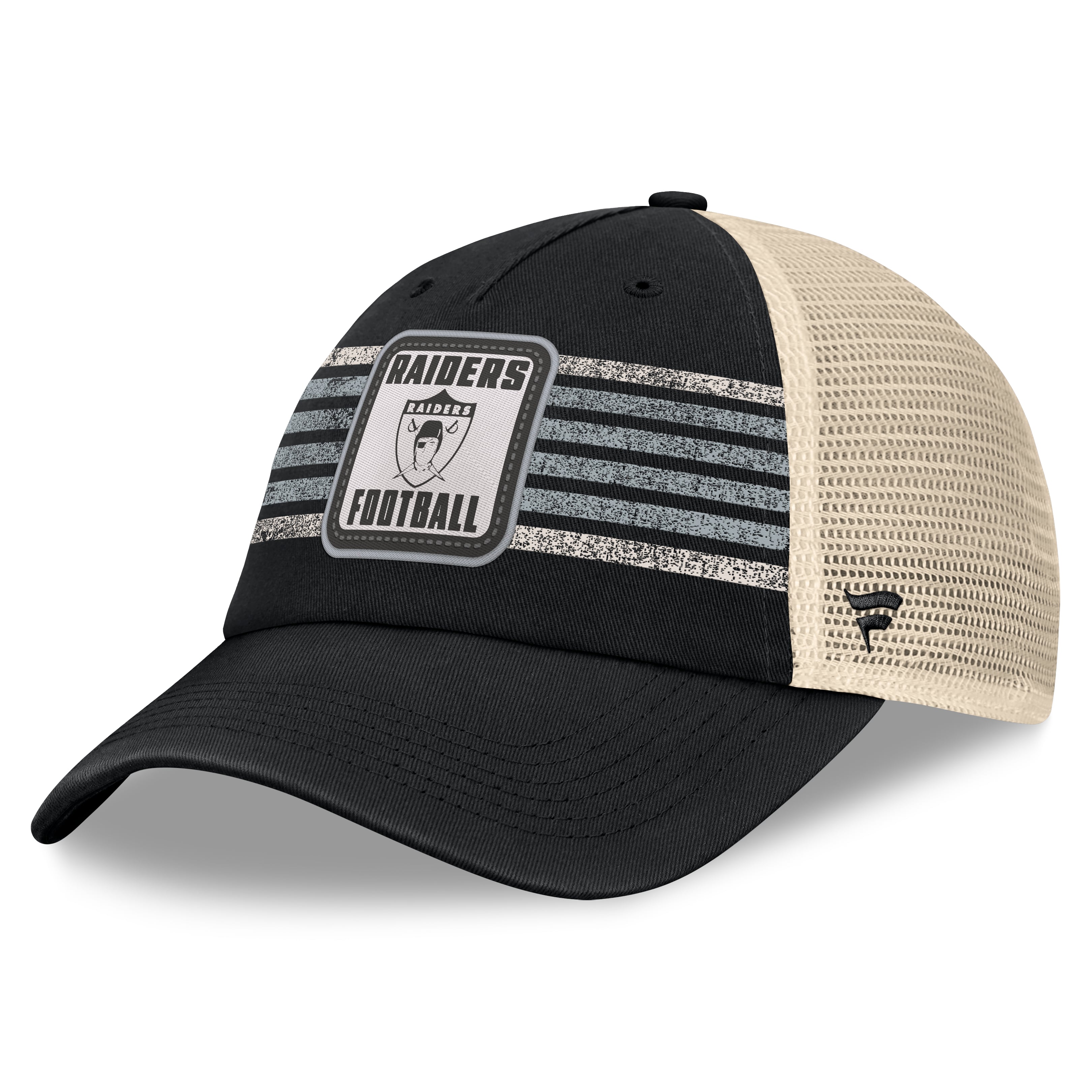 Men's Fanatics  Black Las Vegas Raiders Heritage Logo Waggle Unstructured Trucker Hat