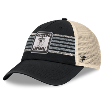 Men's Fanatics  Black Las Vegas Raiders Heritage Logo Waggle Unstructured Trucker Hat
