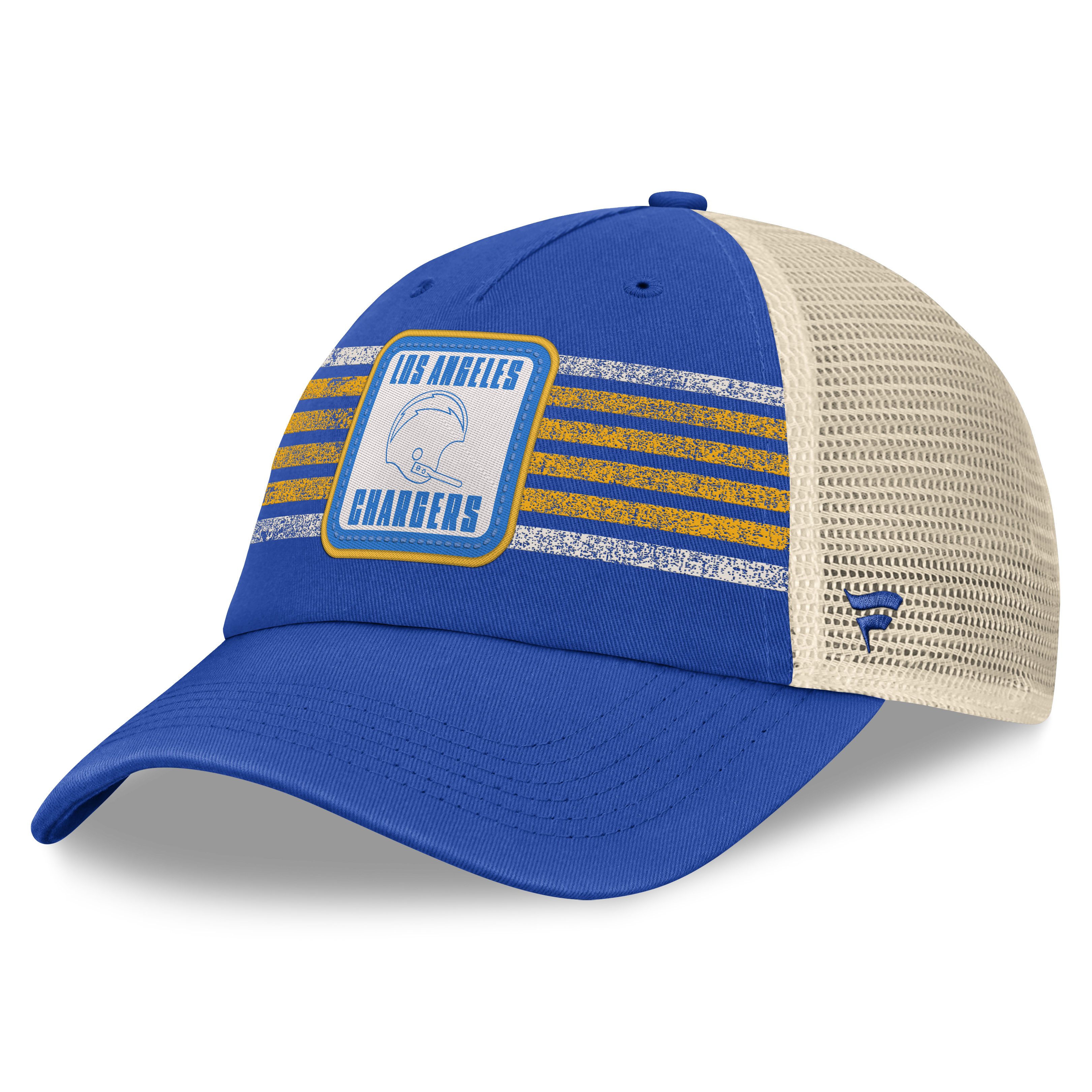 Men's Fanatics Blue Los Angeles Chargers Heritage Logo Waggle Unstructured Trucker Hat