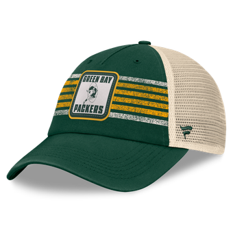 Men's Fanatics  Green Green Bay Packers Heritage Logo Waggle Unstructured Trucker Hat