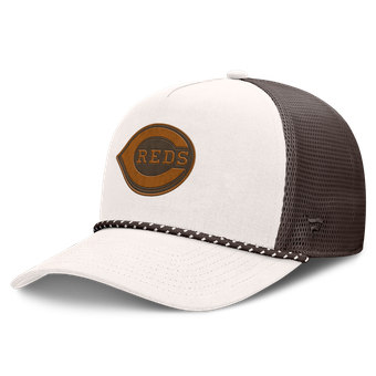 Men's Fanatics Cream/Brown Cincinnati Reds Level Up Bronco Adjustable Trucker Hat