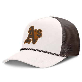 Men's Fanatics Cream/Brown Athletics Level Up Bronco Adjustable Trucker Hat