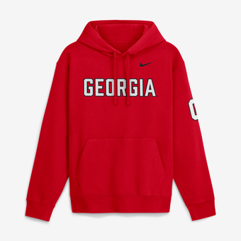 Men's Nike  Red Georgia Bulldogs 2026 Sideline Club Fleece Hoodie