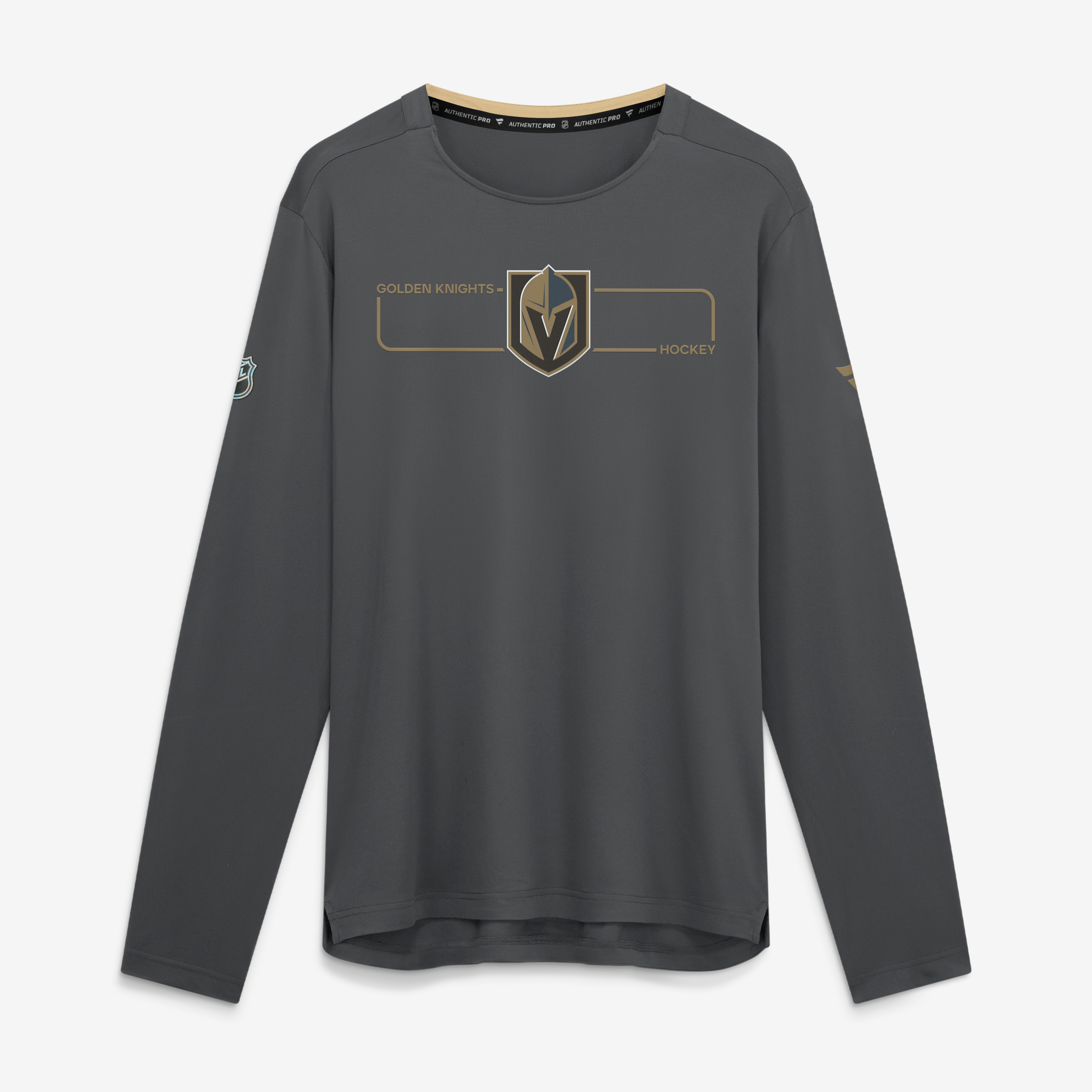 Men's Fanatics Charcoal Vegas Golden Knights Authentic Pro Rink Tech Long Sleeve T-Shirt