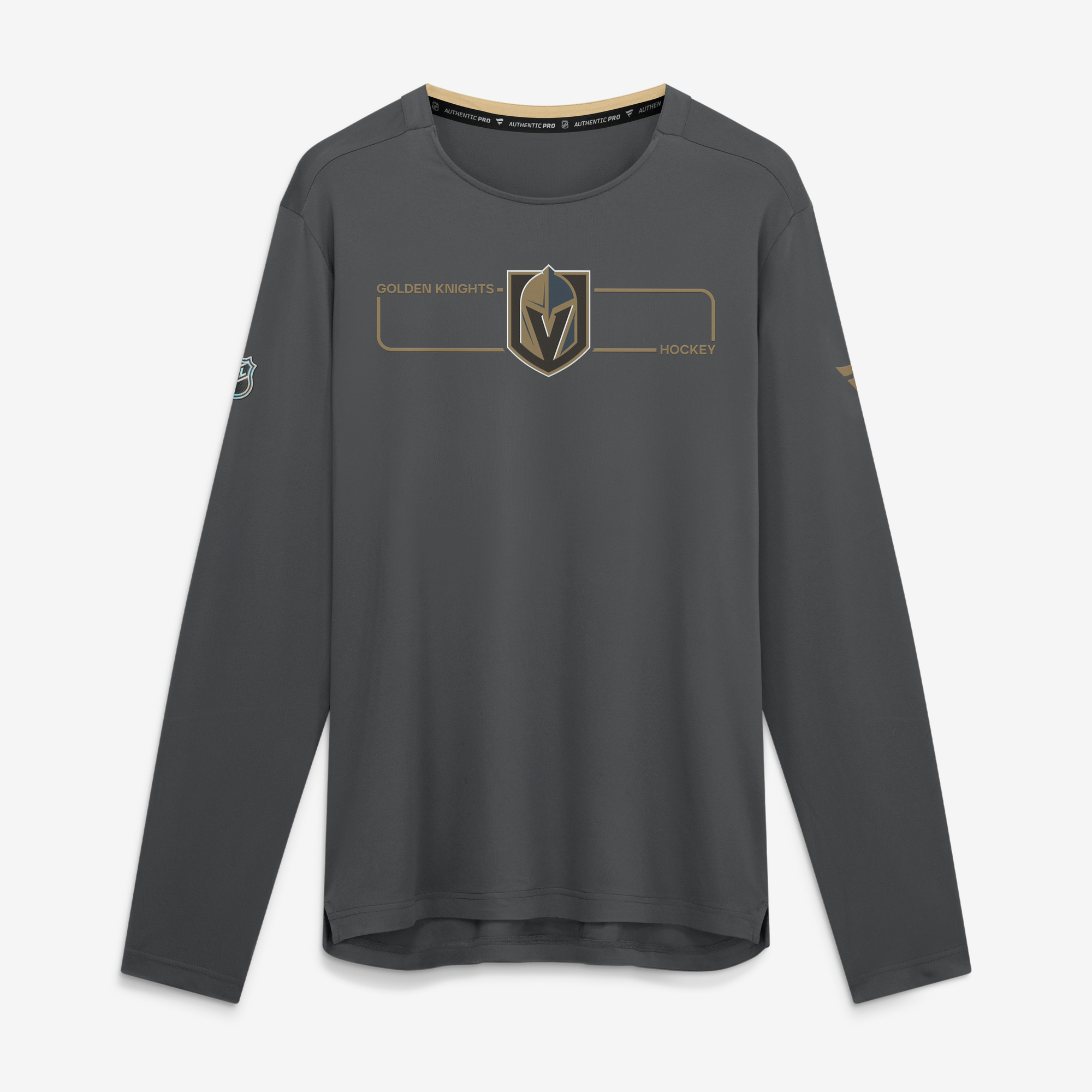 Men's Fanatics Charcoal Vegas Golden Knights Authentic Pro Rink Tech Long Sleeve T-Shirt