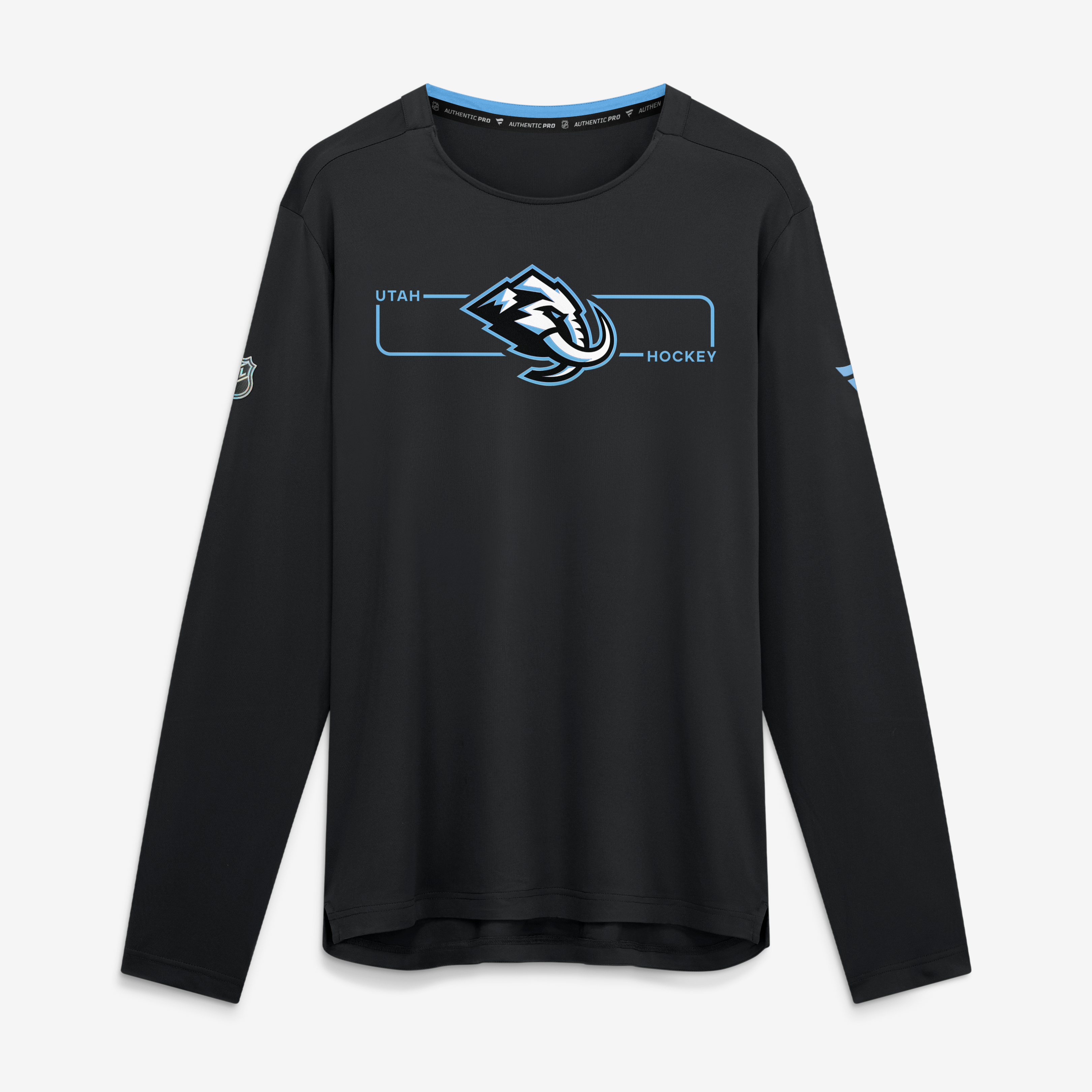 Men's Fanatics Black Utah Mammoth Authentic Pro Rink Tech Long Sleeve T-Shirt
