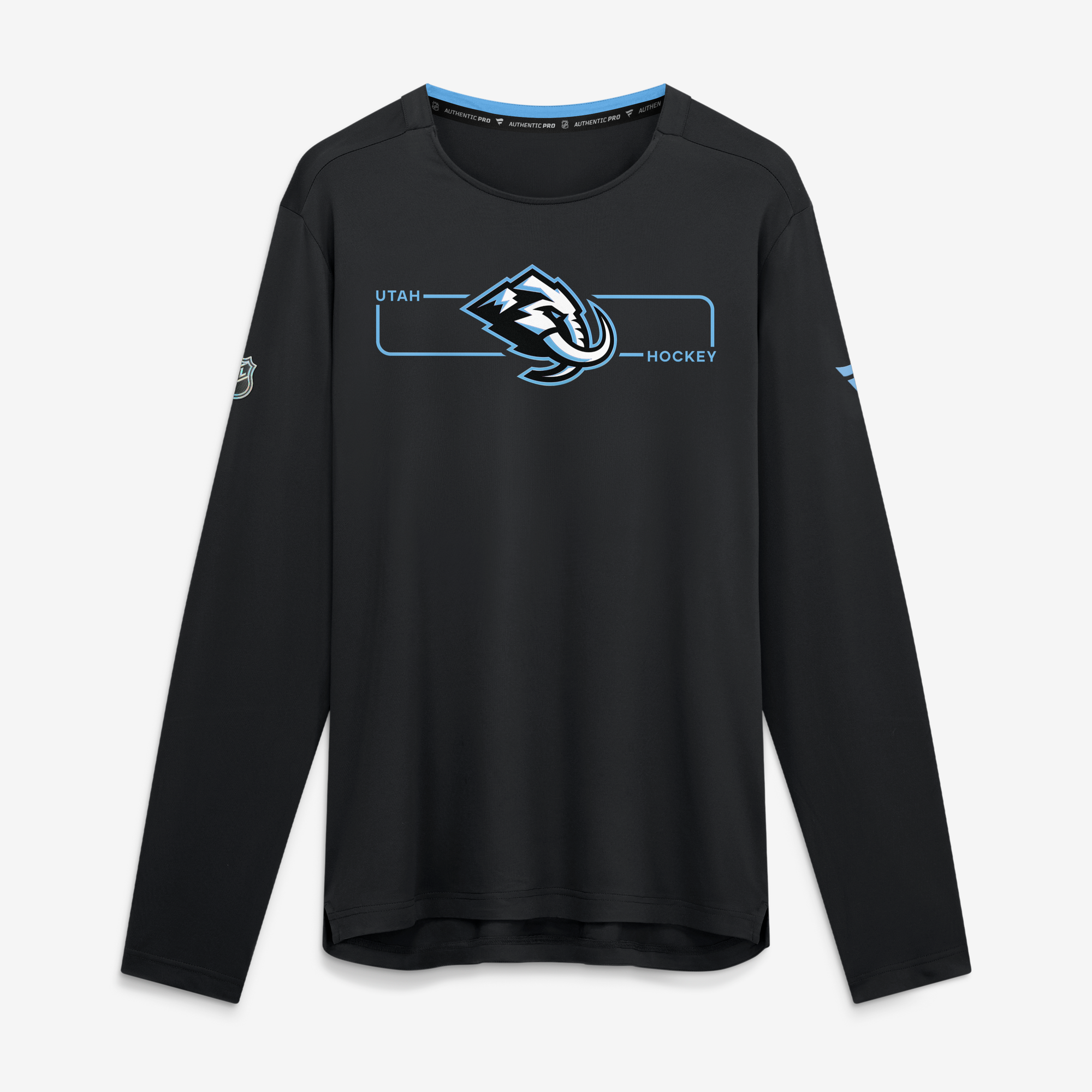 Men's Fanatics Black Utah Mammoth Authentic Pro Rink Tech Long Sleeve T-Shirt
