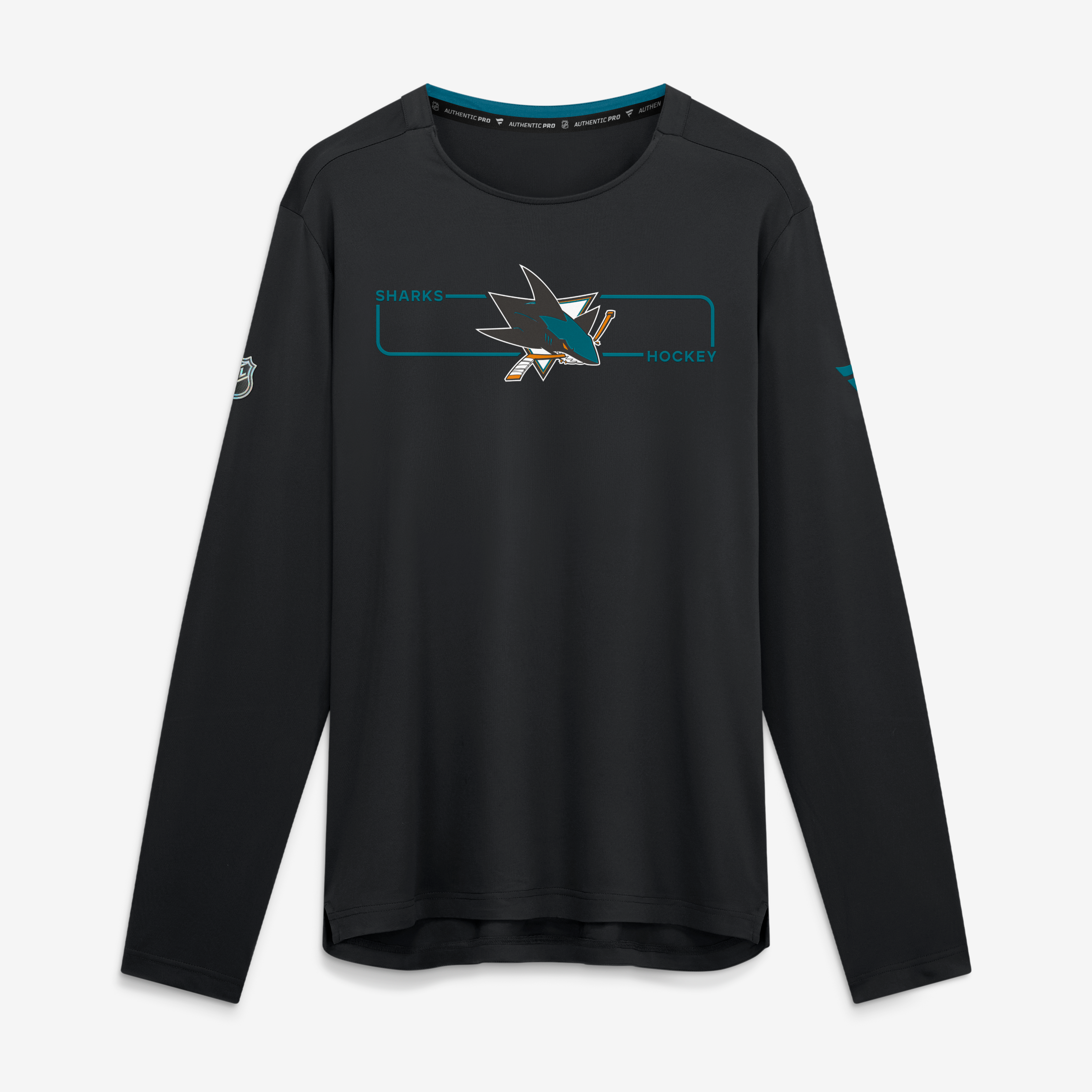 Men's Fanatics Black San Jose Sharks Authentic Pro Rink Tech Long Sleeve T-Shirt