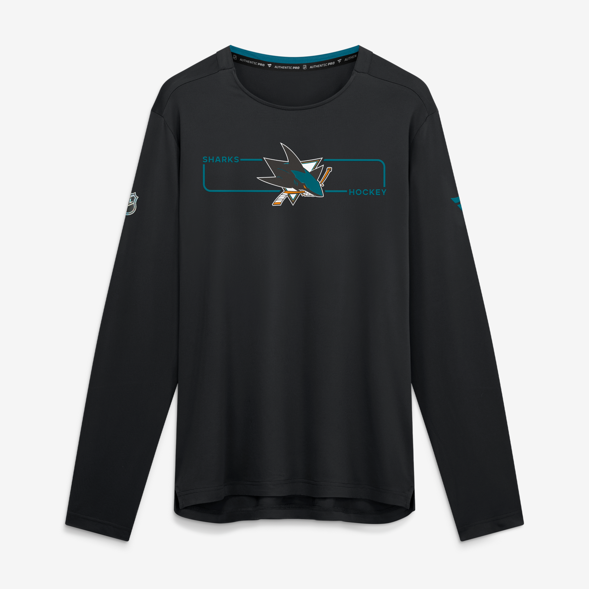 Men's Fanatics Black San Jose Sharks Authentic Pro Rink Tech Long Sleeve T-Shirt