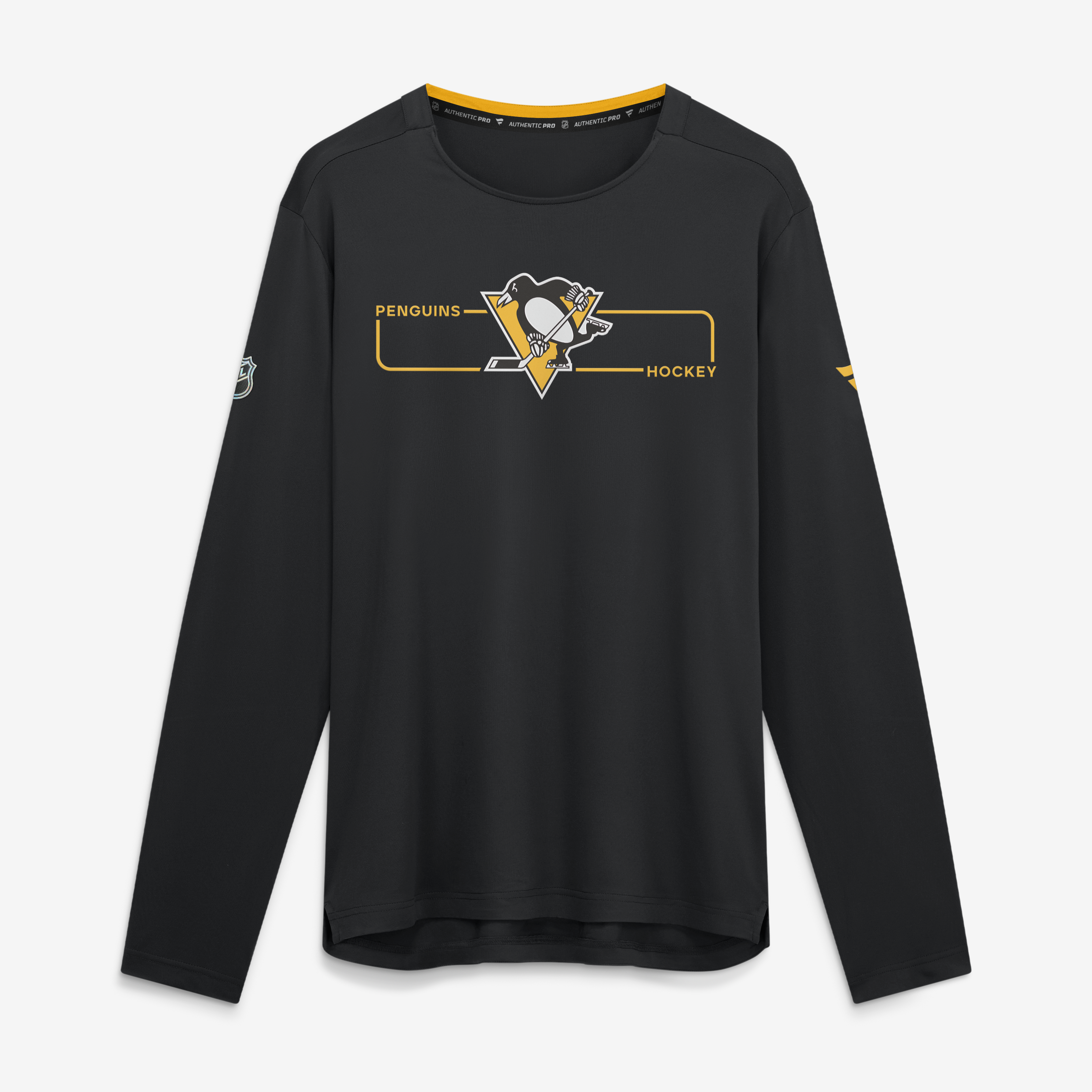 Men's Fanatics Black Pittsburgh Penguins Authentic Pro Rink Tech Long Sleeve T-Shirt