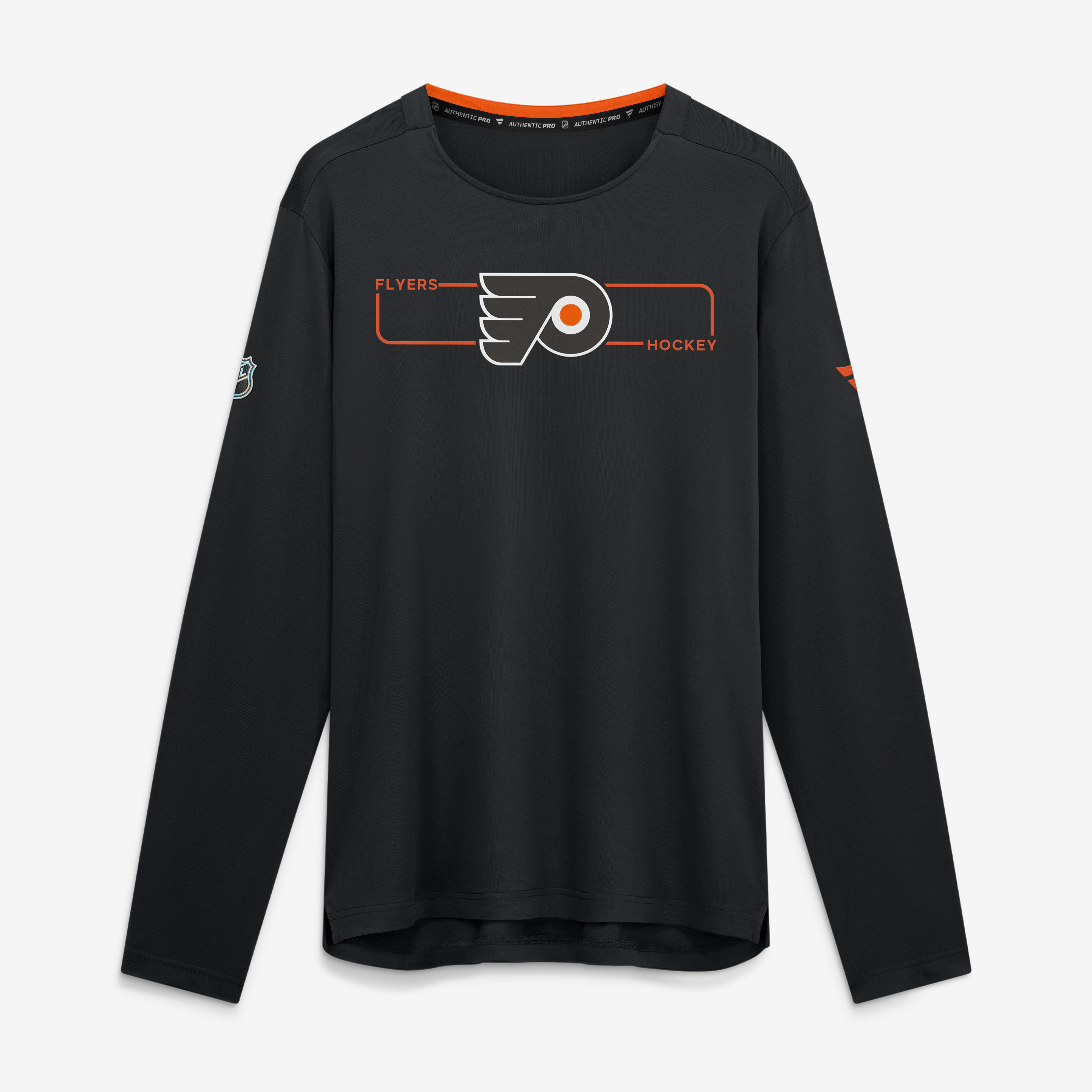 Men's Fanatics Black Philadelphia Flyers Authentic Pro Rink Tech Long Sleeve T-Shirt
