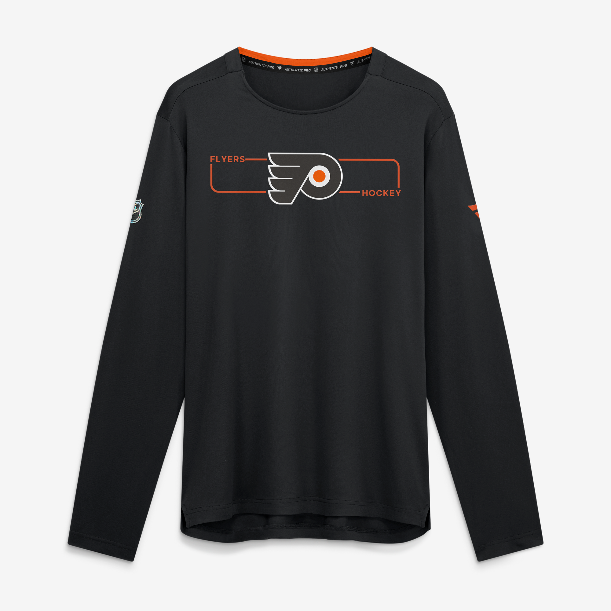 Men's Fanatics Black Philadelphia Flyers Authentic Pro Rink Tech Long Sleeve T-Shirt