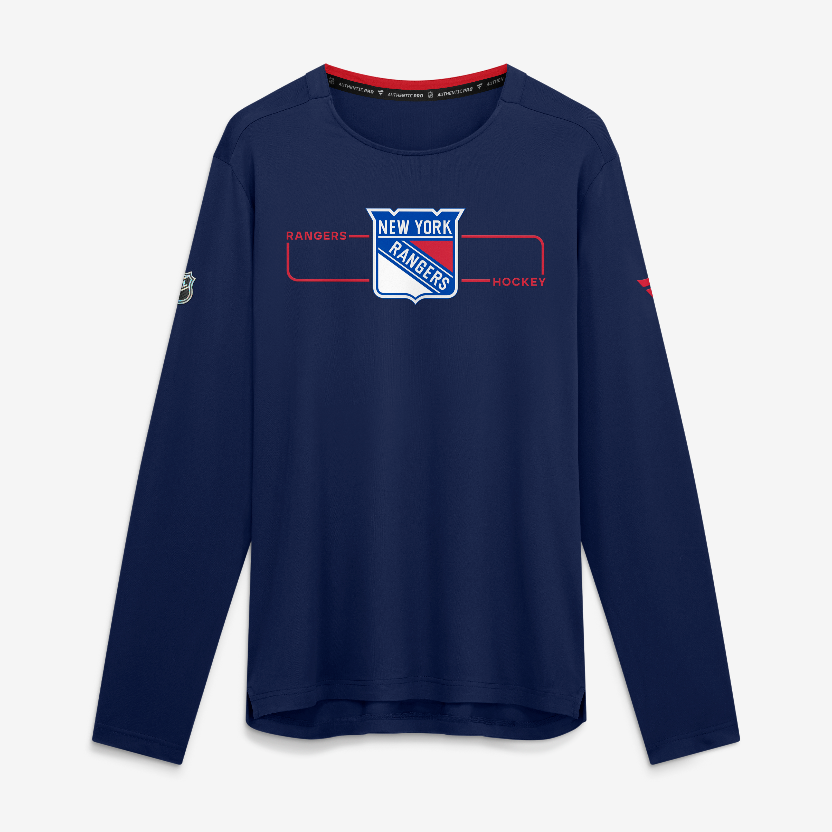 Men's Fanatics Navy New York Rangers Authentic Pro Rink Tech Long Sleeve T-Shirt