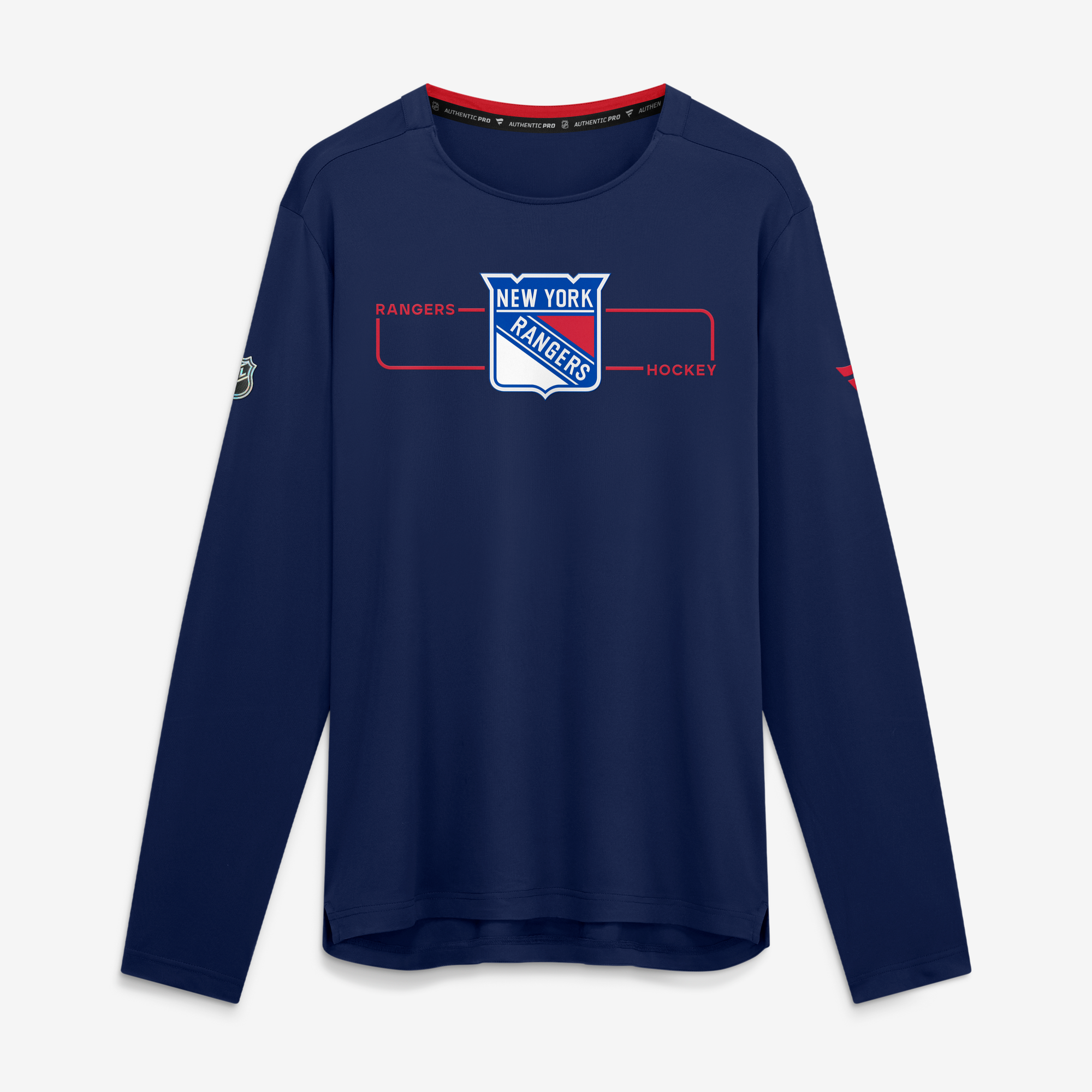 Men's Fanatics Navy New York Rangers Authentic Pro Rink Tech Long Sleeve T-Shirt