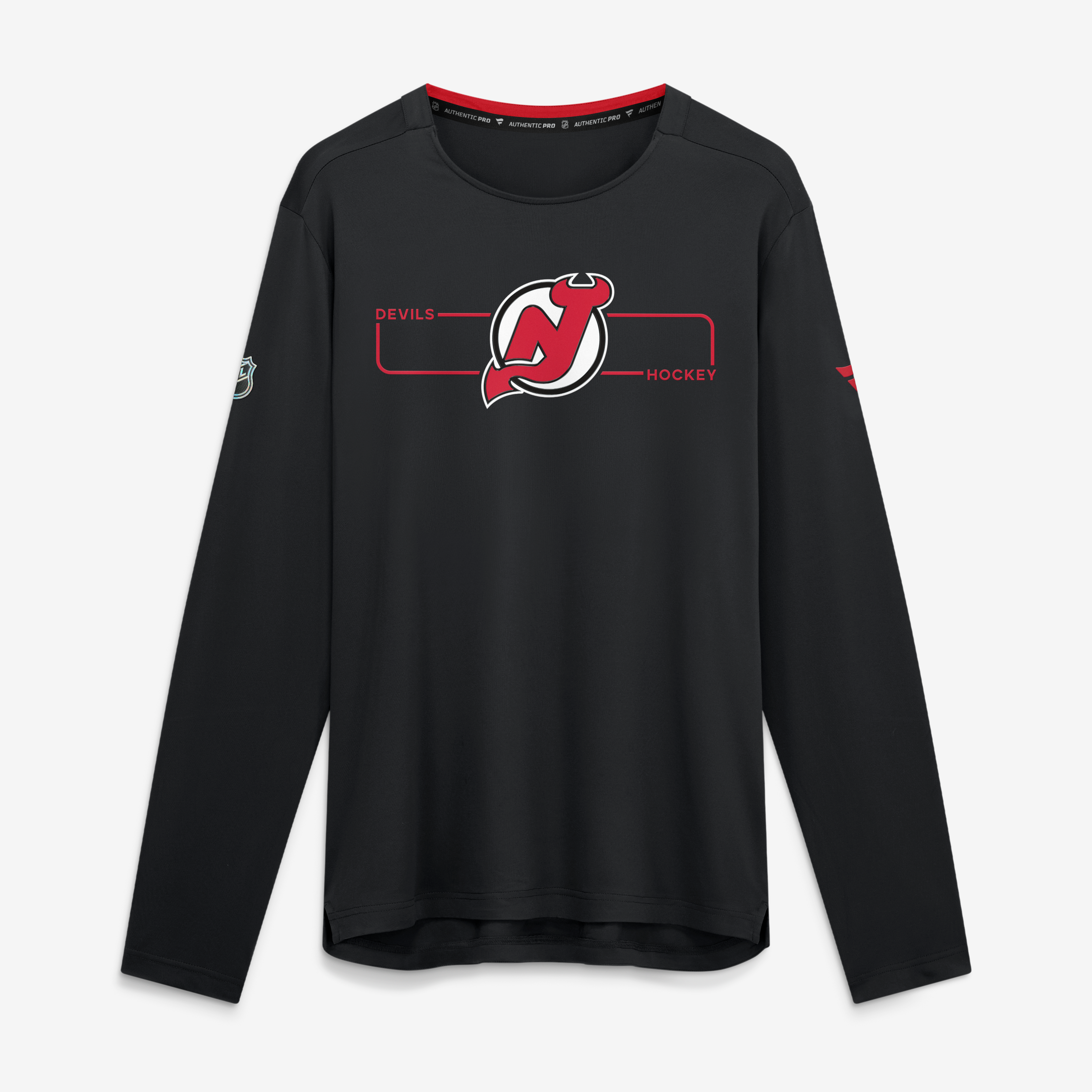 Men's Fanatics Black New Jersey Devils Authentic Pro Rink Tech Long Sleeve T-Shirt