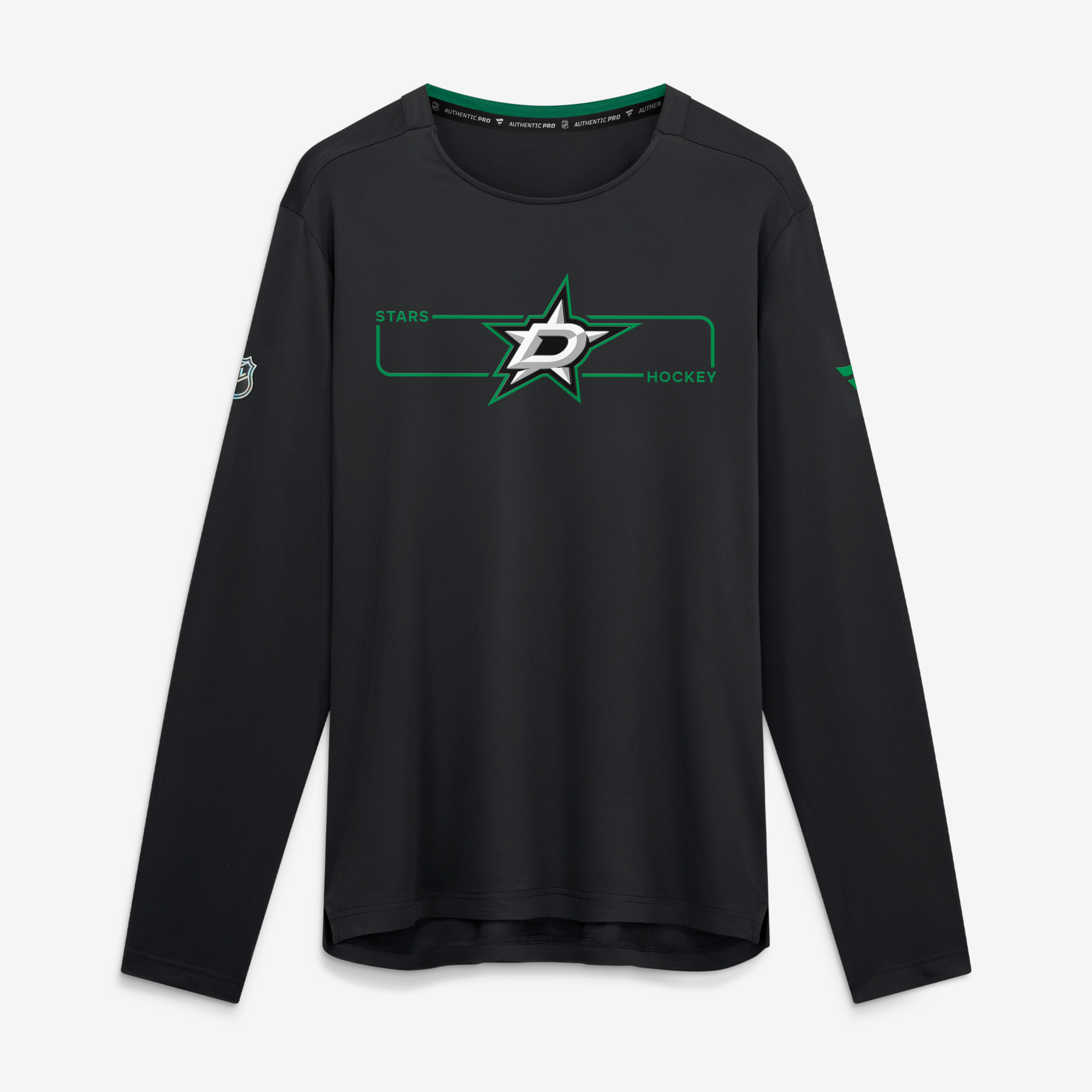 Men's Fanatics Black Dallas Stars Authentic Pro Rink Tech Long Sleeve T-Shirt