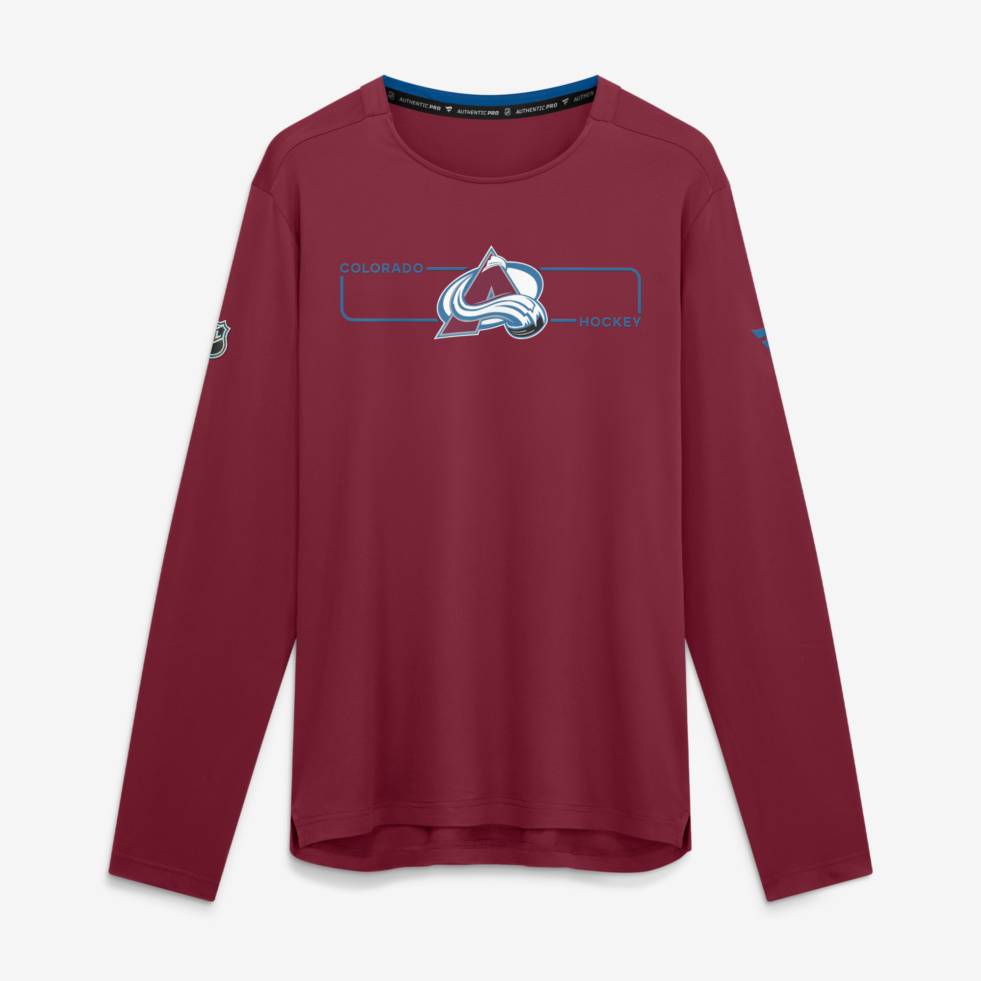 Men's Fanatics Burgundy Colorado Avalanche Authentic Pro Rink Tech Long Sleeve T-Shirt