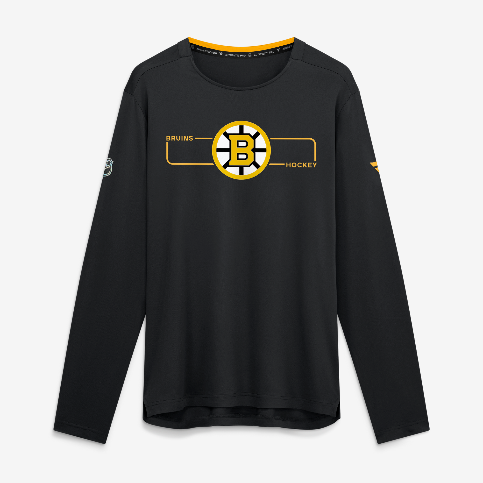 Men's Fanatics Black Boston Bruins Authentic Pro Rink Tech Long Sleeve T-Shirt