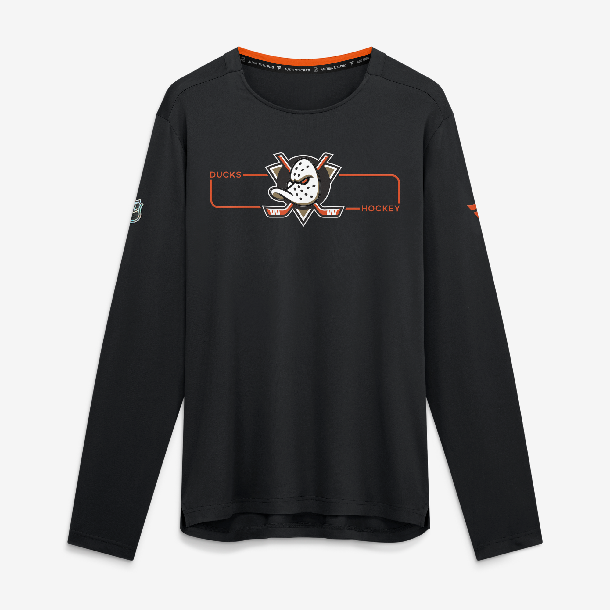 Men's Fanatics Black Anaheim Ducks Authentic Pro Rink Tech Long Sleeve T-Shirt