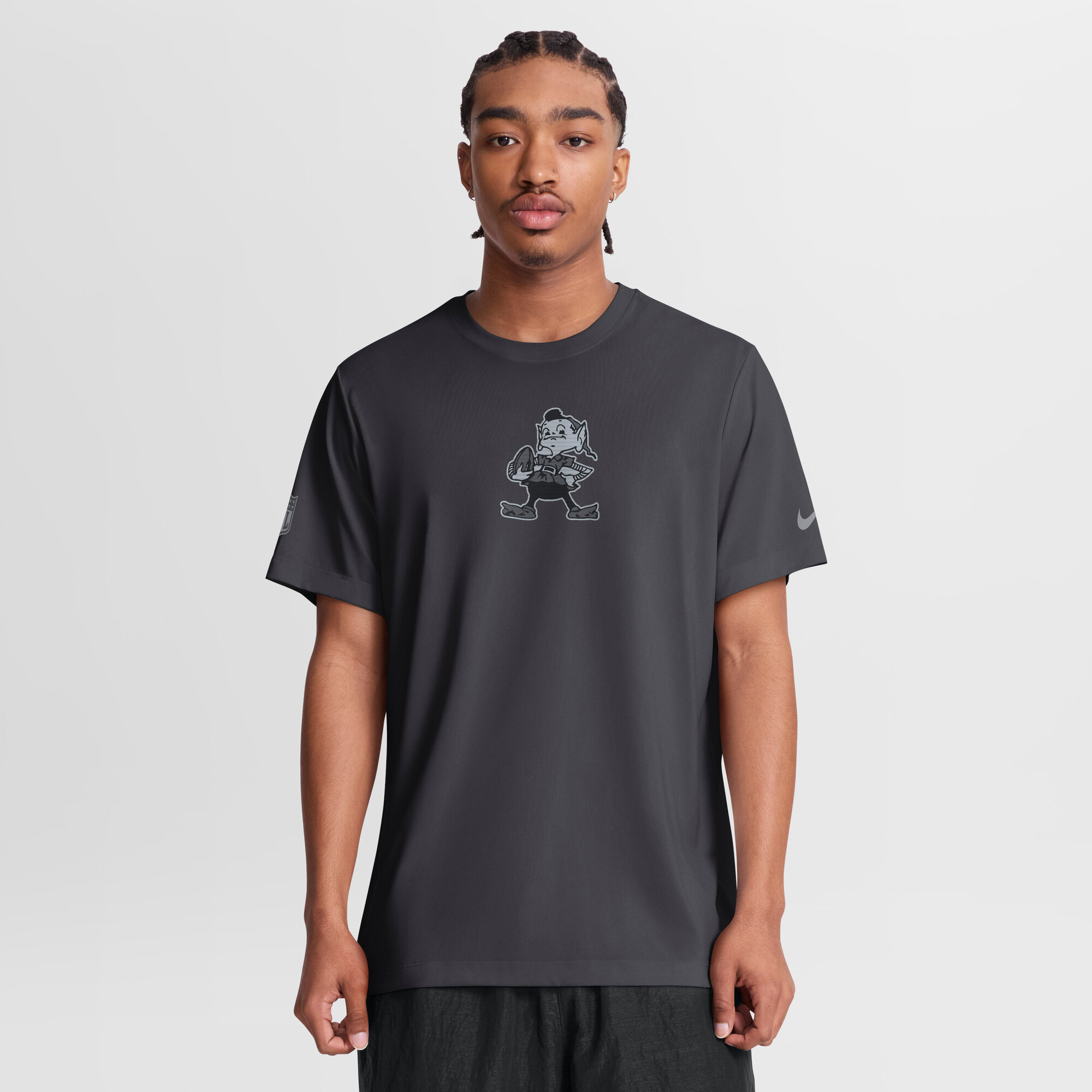 Men's Nike Anthracite Cleveland Browns Sideline Lead The Charge Legend Dri-FIT T-Shirt