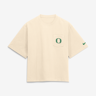 Women's Nike  Natural Oregon Ducks Pocket Boxy T-Shirt