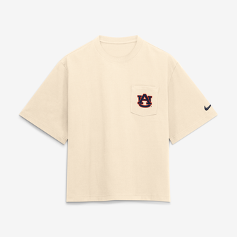 Women's Nike  Natural Auburn Tigers Pocket Boxy T-Shirt