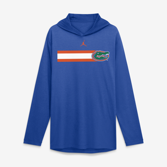 Men's Jordan Brand Royal Florida Gators Primetime Pattern Tri-Blend Dri-FIT Long Sleeve Hooded T-Shirt