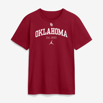 Men's Jordan Brand Crimson Oklahoma Sooners Academic Arch T-Shirt