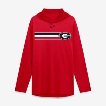 Men's Nike Red Georgia Bulldogs Primetime Pattern Tri-Blend Dri-FIT Long Sleeve Hooded T-Shirt