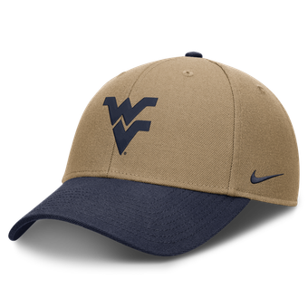 Unisex Nike Beige/Navy West Virginia Mountaineers Primetime Rise Dri-FIT Adjustable Hat
