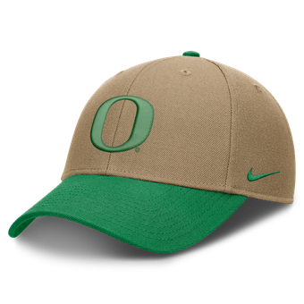 Unisex Nike Beige/Green Oregon Ducks Primetime Rise Dri-FIT Adjustable Hat