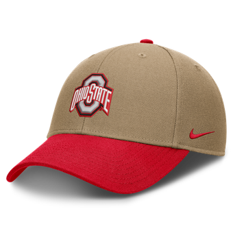 Unisex Nike Beige/Scarlet Ohio State Buckeyes Primetime Rise Dri-FIT Adjustable Hat