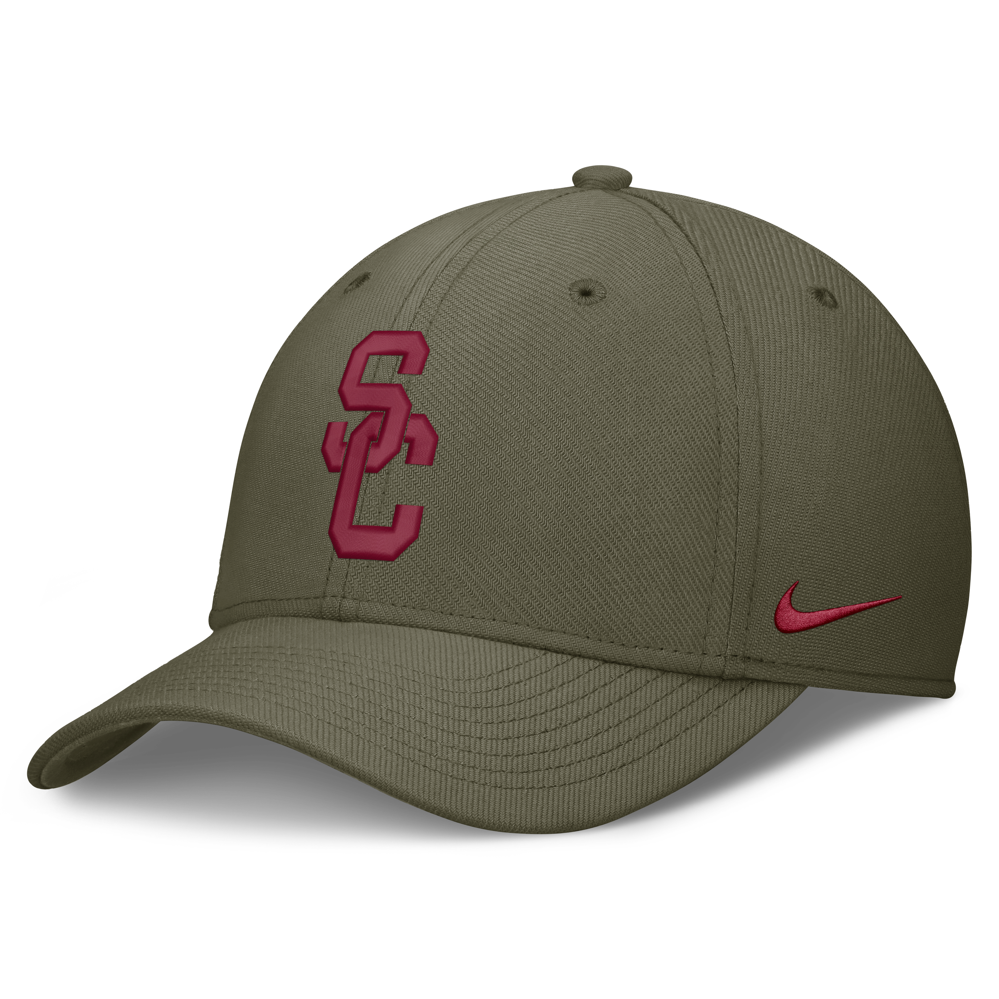 Men's Nike  Olive USC Trojans Primetime SwooshFlex Dri-FIT Hat