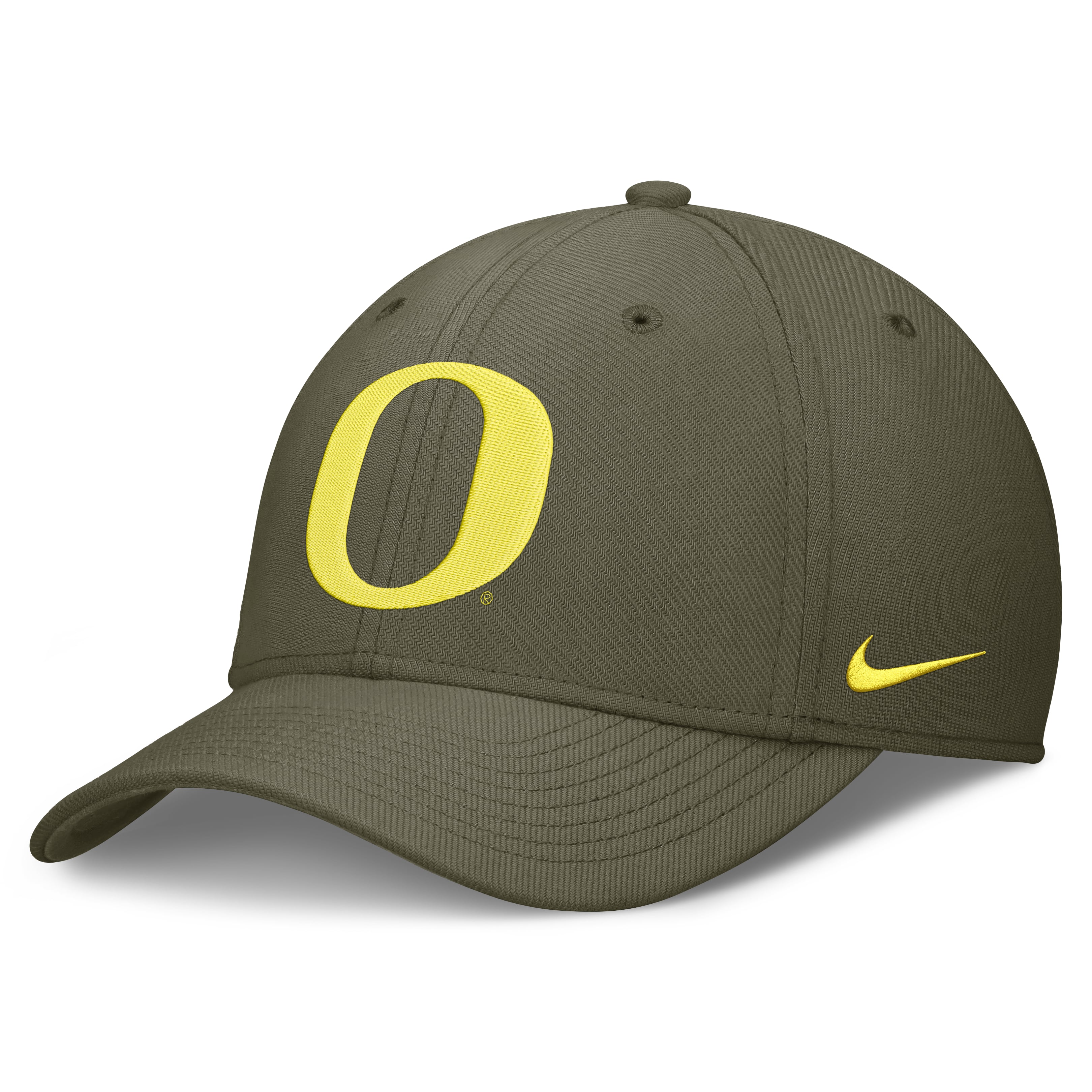 Men's Nike Olive Oregon Ducks Primetime SwooshFlex Dri-FIT Hat