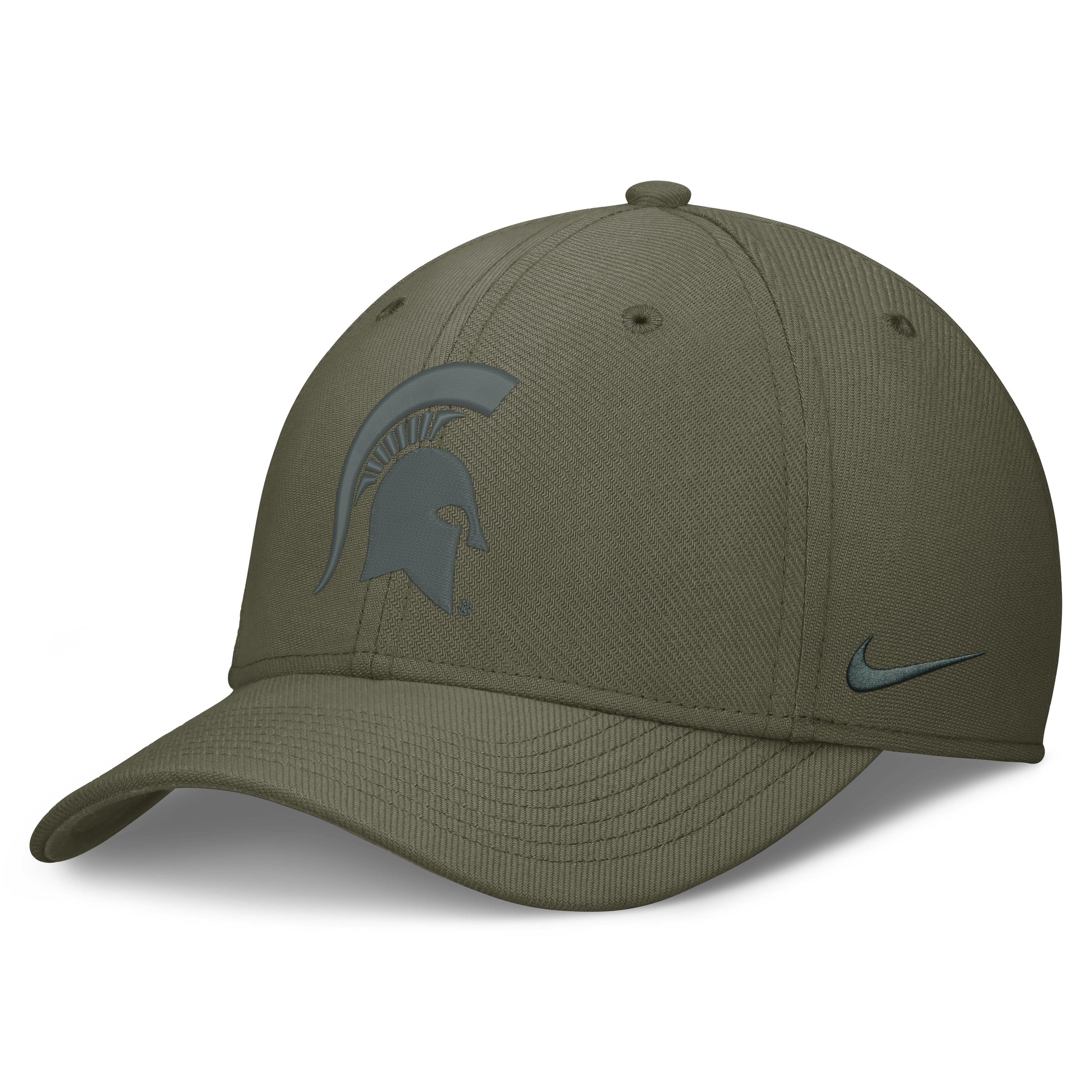 Men's Nike  Olive Michigan State Spartans Primetime SwooshFlex Dri-FIT Hat