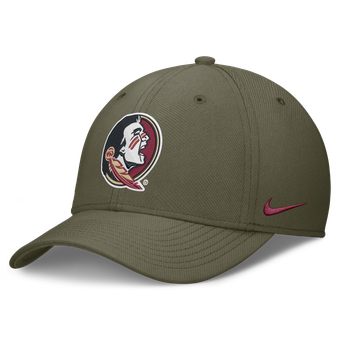 Men's Nike Olive Florida State Seminoles Primetime SwooshFlex Dri-FIT Hat