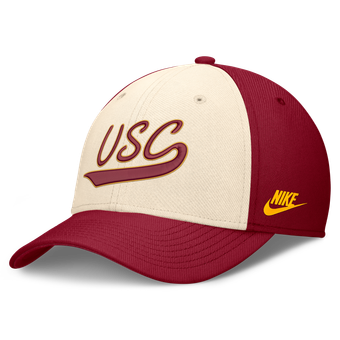 Men's Nike  Natural/Crimson USC Trojans Legacy Swooshflex Dri-FIT Hat