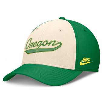 Men's Nike  Natural/Green Oregon Ducks Legacy Swooshflex Dri-FIT Hat