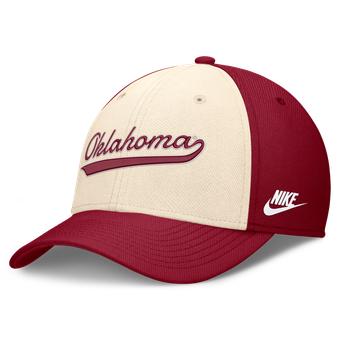 Men's Nike  Natural/Crimson Oklahoma Sooners Legacy Swooshflex Dri-FIT Hat