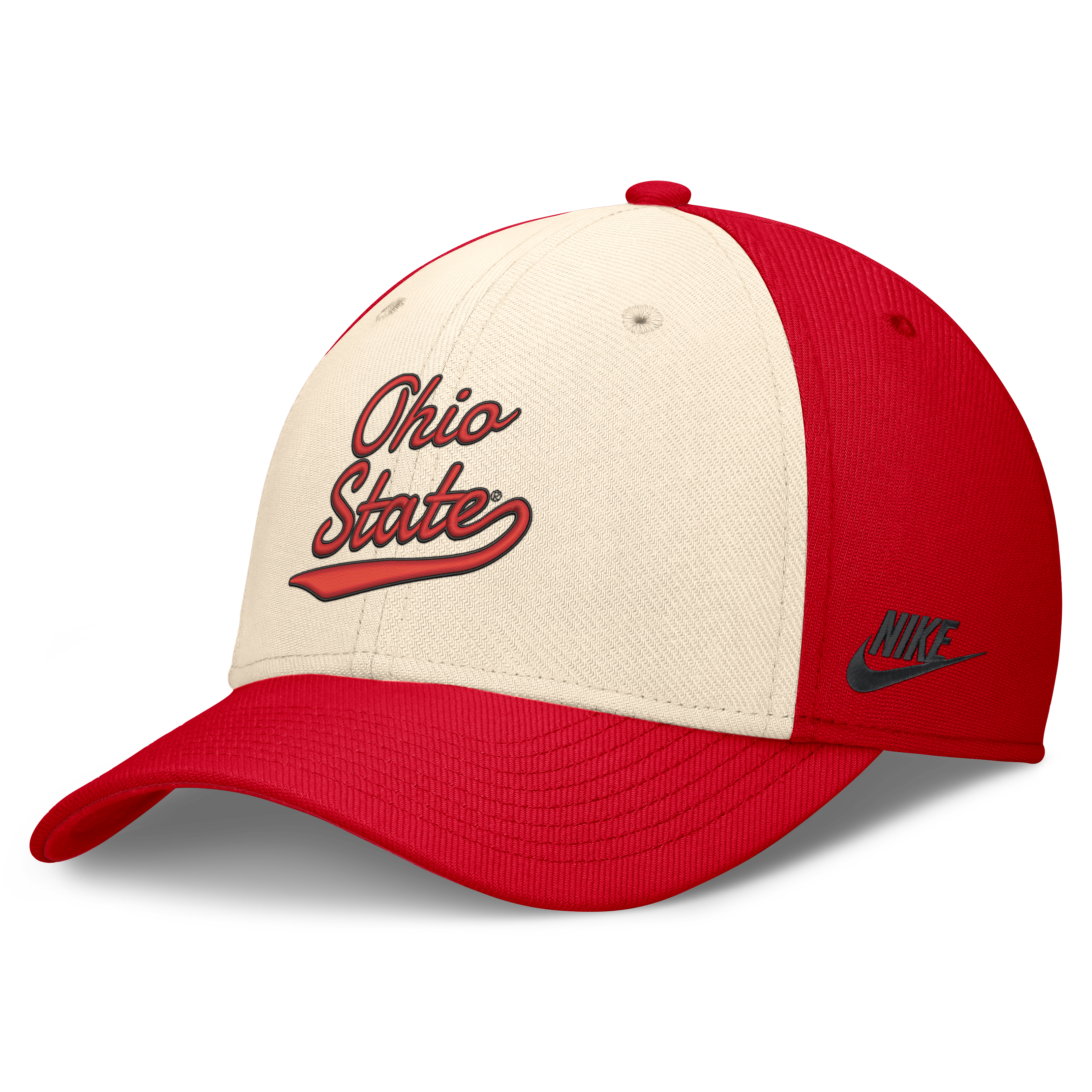 Men's Nike  Natural/Scarlet Ohio State Buckeyes Legacy Swooshflex Dri-FIT Hat
