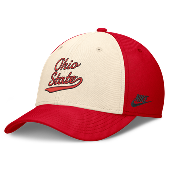 Men's Nike  Natural/Scarlet Ohio State Buckeyes Legacy Swooshflex Dri-FIT Hat