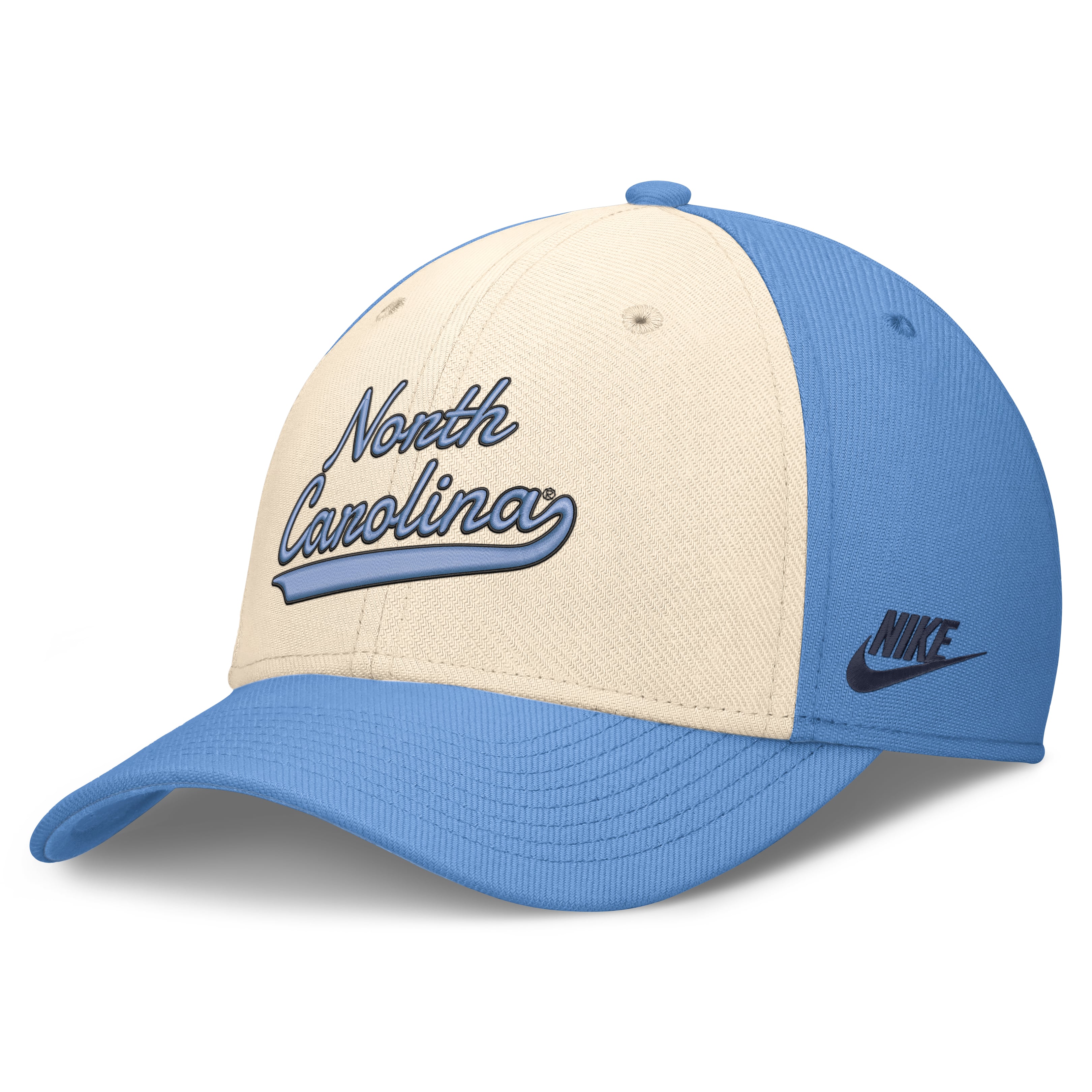 Men's Nike  Natural/Carolina Blue North Carolina Tar Heels Legacy Swooshflex Dri-FIT Hat