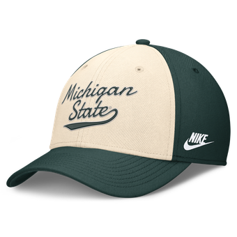 Men's Nike  Natural/Forest Green Michigan State Spartans Legacy Swooshflex Dri-FIT Hat
