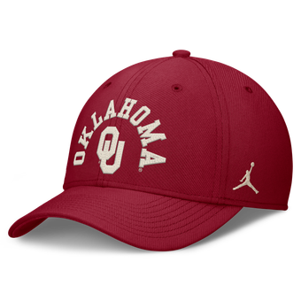 Men's Jordan Brand  Crimson Oklahoma Sooners Campus Prep Chained & Arched Swooshflex Flex Hat