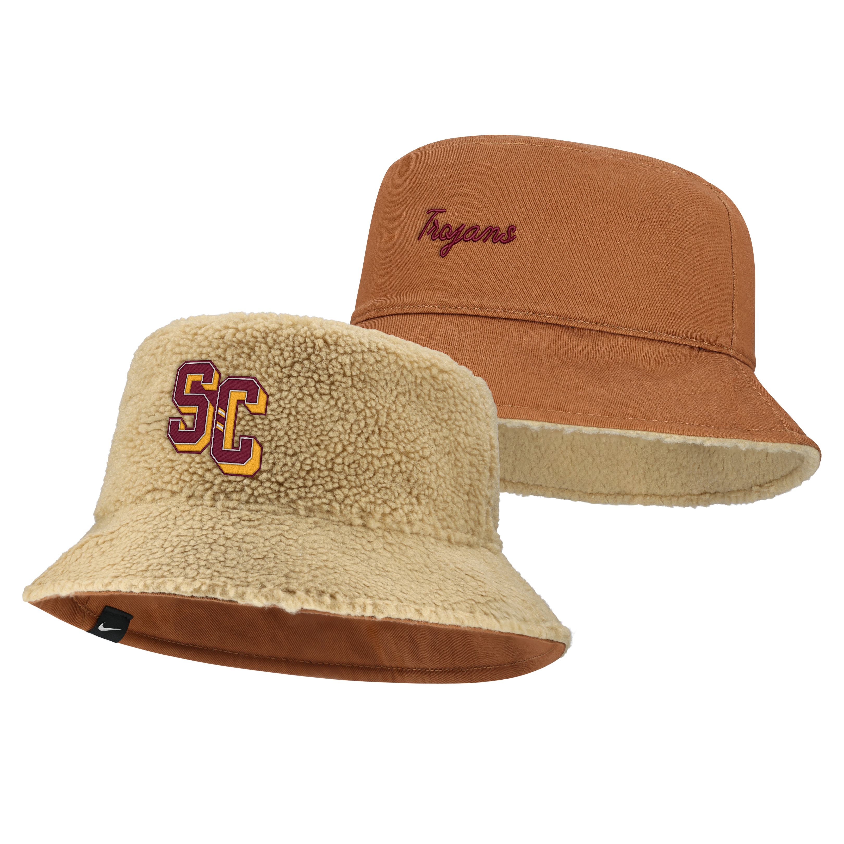 Unisex Nike  Beige/Tan USC Trojans Campus Prep Script Reversible Bucket Hat