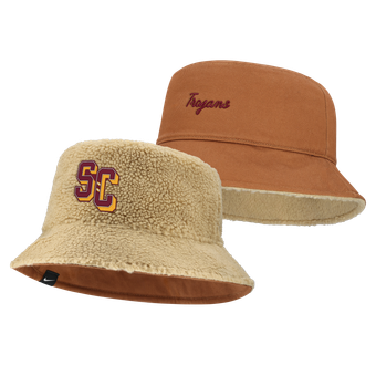 Unisex Nike  Beige/Tan USC Trojans Campus Prep Script Reversible Bucket Hat