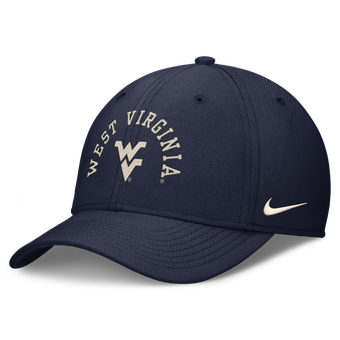 Men's Nike  Navy West Virginia Mountaineers Campus Prep Chained & Arched Swooshflex Flex Hat